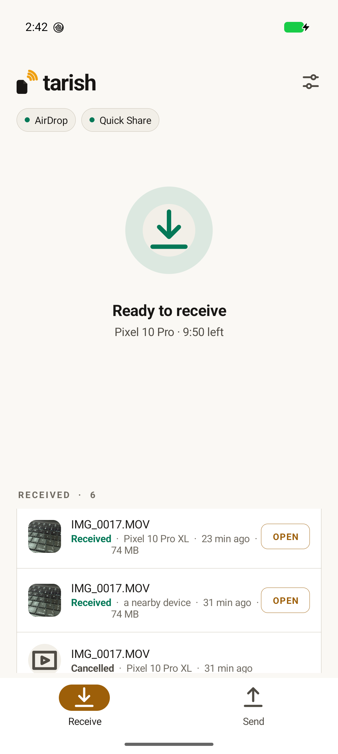 Ready to receive: Discoverable for a visible, expiring window rather than indefinitely.
